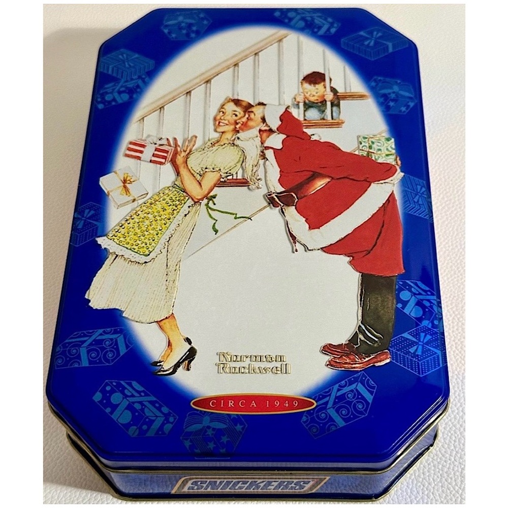 Snickers Norman Rockwell Tin 2001 Limited Edition Christmas Canister